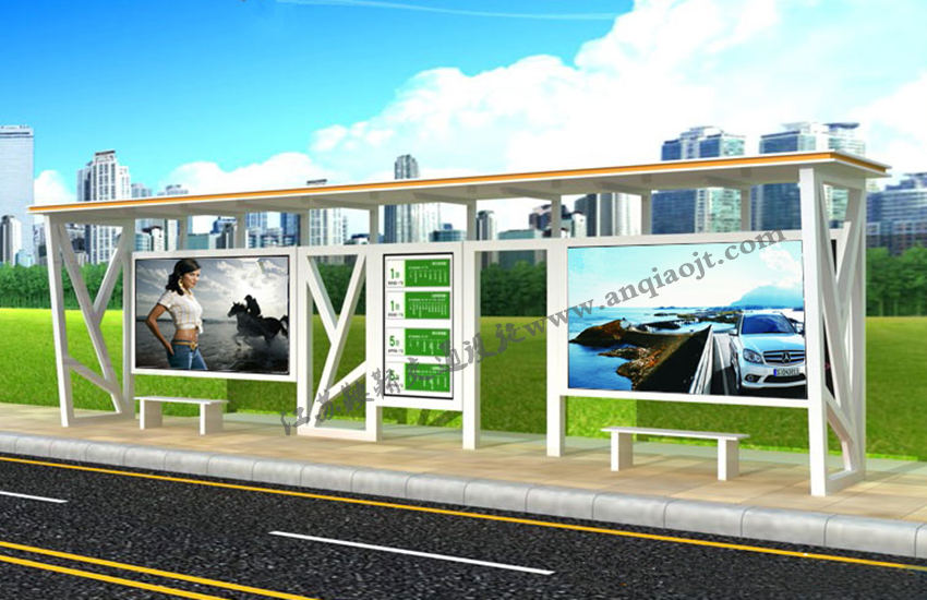 現(xiàn)代城市公交候車亭站臺(tái)AN1093-城市公交站亭