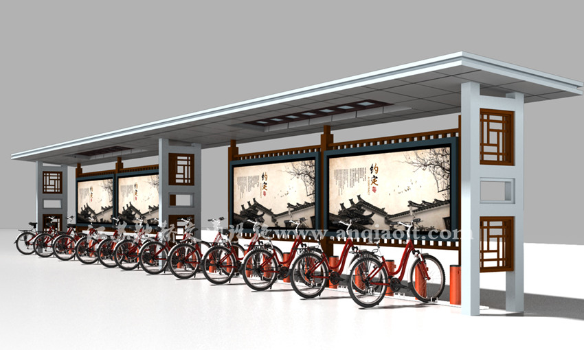 公共自行車棚AN2008-公共自行車雨棚設(shè)計(jì)圖片