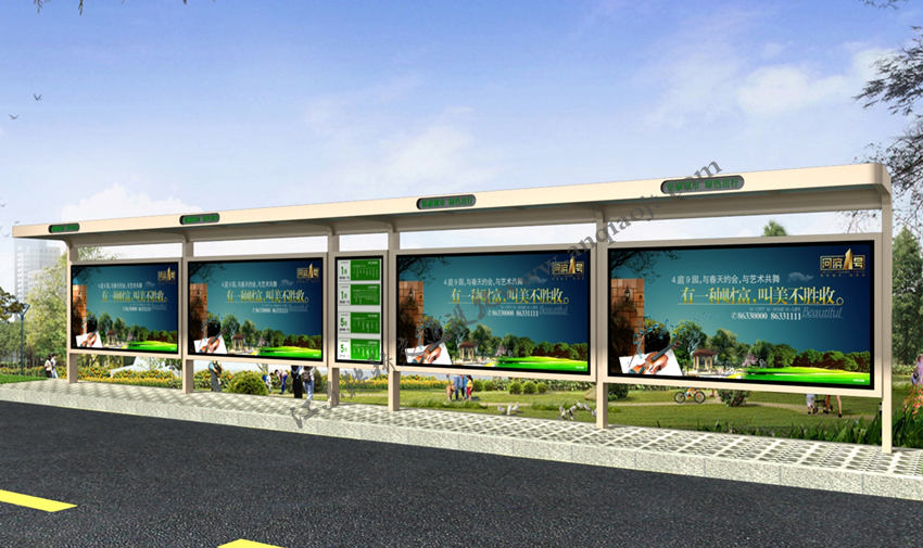 現(xiàn)代城市公交候車(chē)亭站臺(tái)AN1034-城市公交站亭