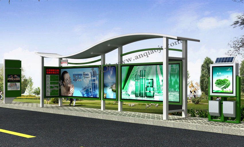 現(xiàn)代城市公交候車亭站臺(tái)AN1032-城市公交站亭