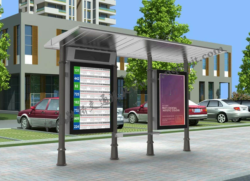 不銹鋼候車亭AN1087-不銹鋼公交候車亭站臺