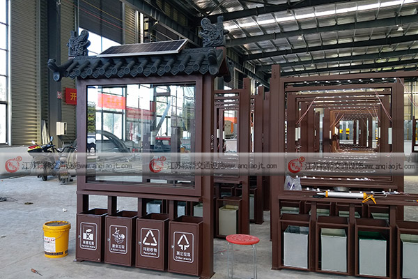 江西九江德安縣四分類(lèi)廣告垃圾箱案例