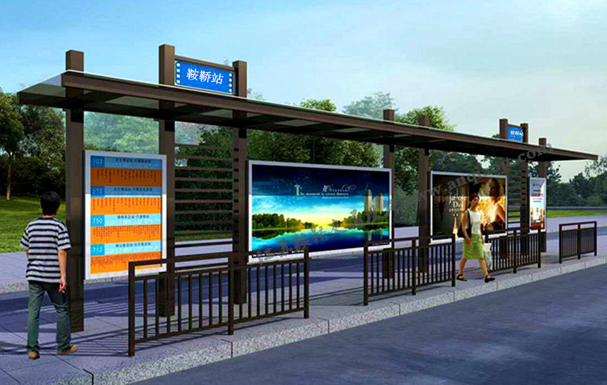 仿古候車亭AN1094-公交車站臺(tái)站亭公交站牌