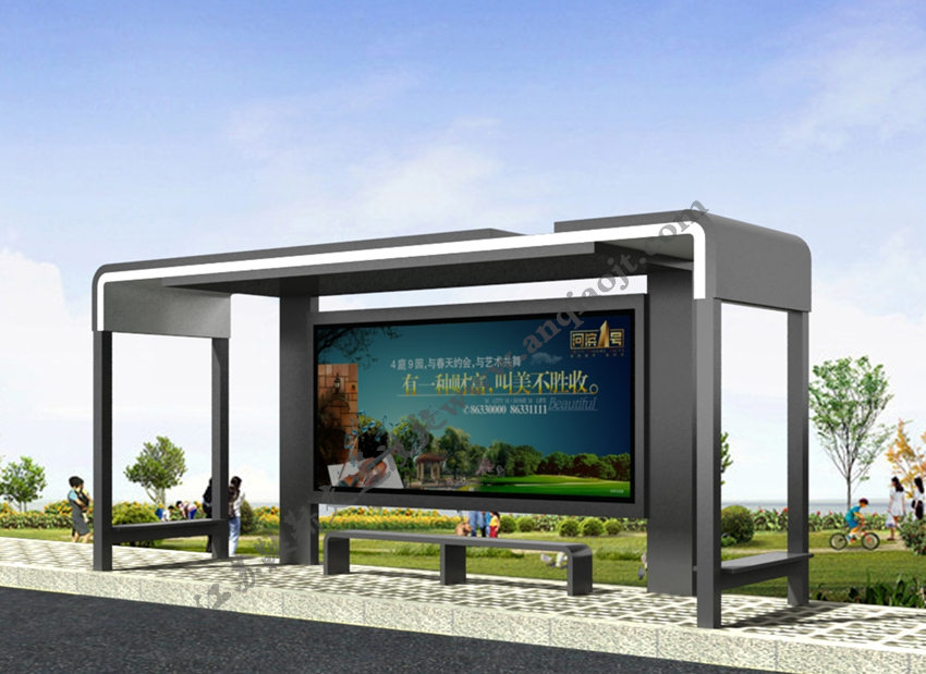 現(xiàn)代城市公交候車(chē)亭站臺(tái)AN1044-城市公交站亭