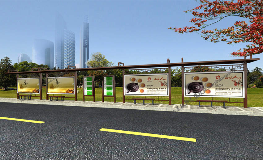 仿古候車(chē)亭AN1101-公交車(chē)站臺(tái)站亭公交站牌