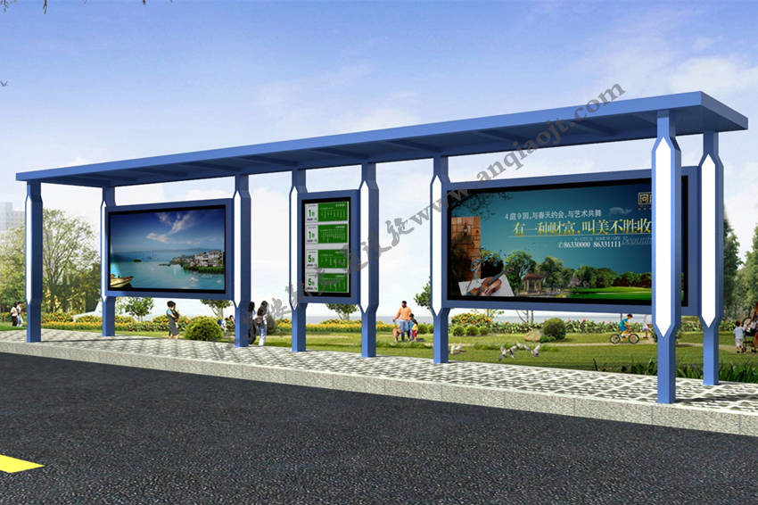 現(xiàn)代城市公交候車亭站臺AN1054-城市公交站亭