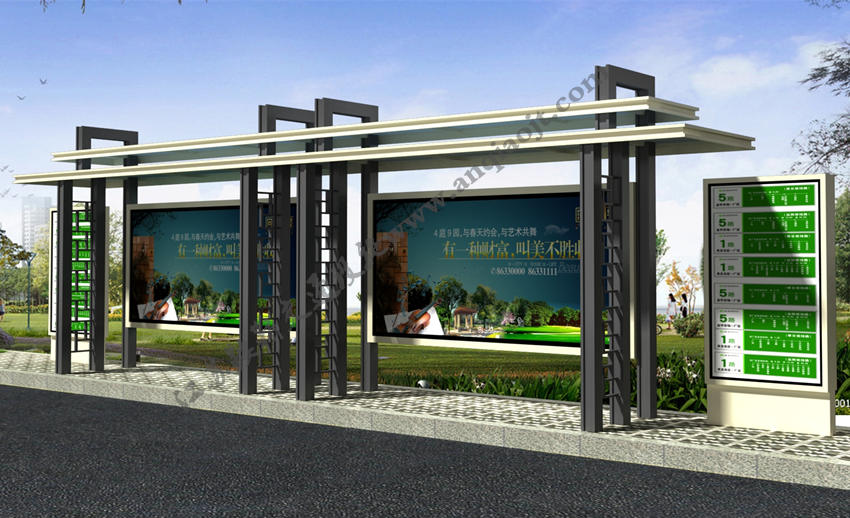 仿古候車(chē)亭AN1015-公交車(chē)站臺(tái)站亭公交站牌