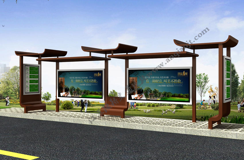 仿古候車(chē)亭AN1017-公交車(chē)站臺(tái)站亭公交站牌