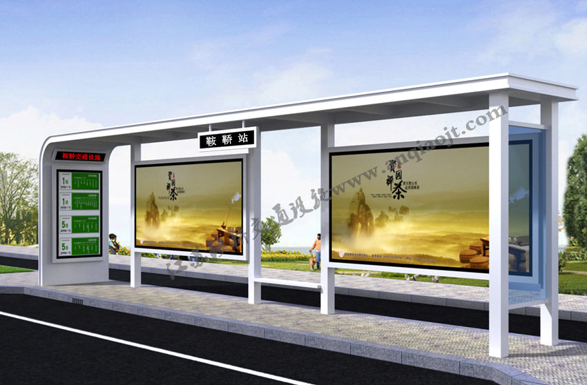 現(xiàn)代城市公交候車亭站臺(tái)AN1064-城市公交站亭