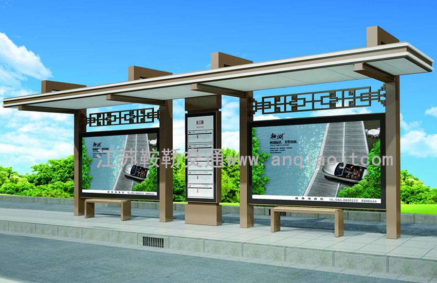 現(xiàn)代城市公交候車(chē)亭站臺(tái)AN1127-城市公交站亭