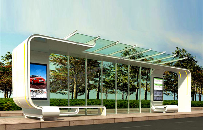現(xiàn)代城市公交候車亭站臺AN1065-城市公交站亭