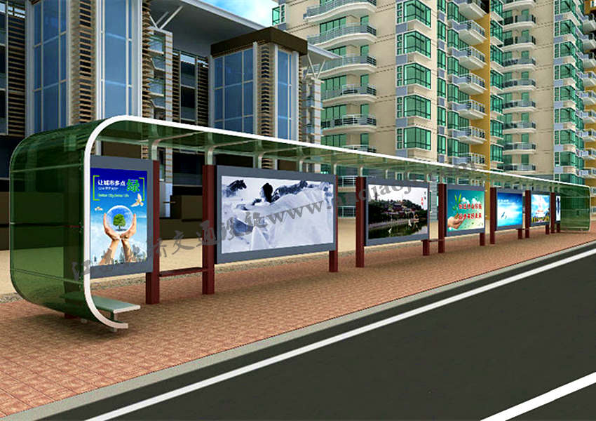 現(xiàn)代城市公交候車亭站臺AN1006-城市公交站亭