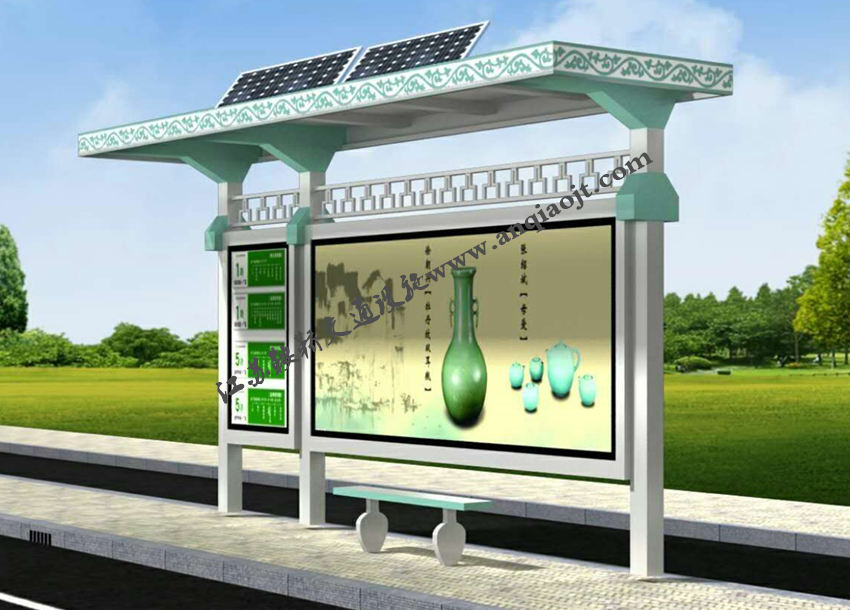 仿古候車亭AN1117-公交車站臺站亭公交站牌